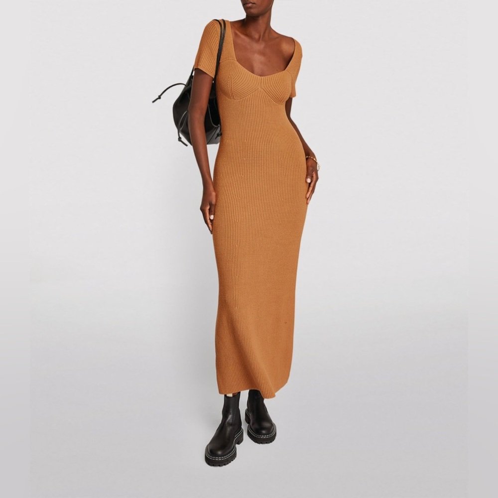 Staud Knit Tan Dress Long